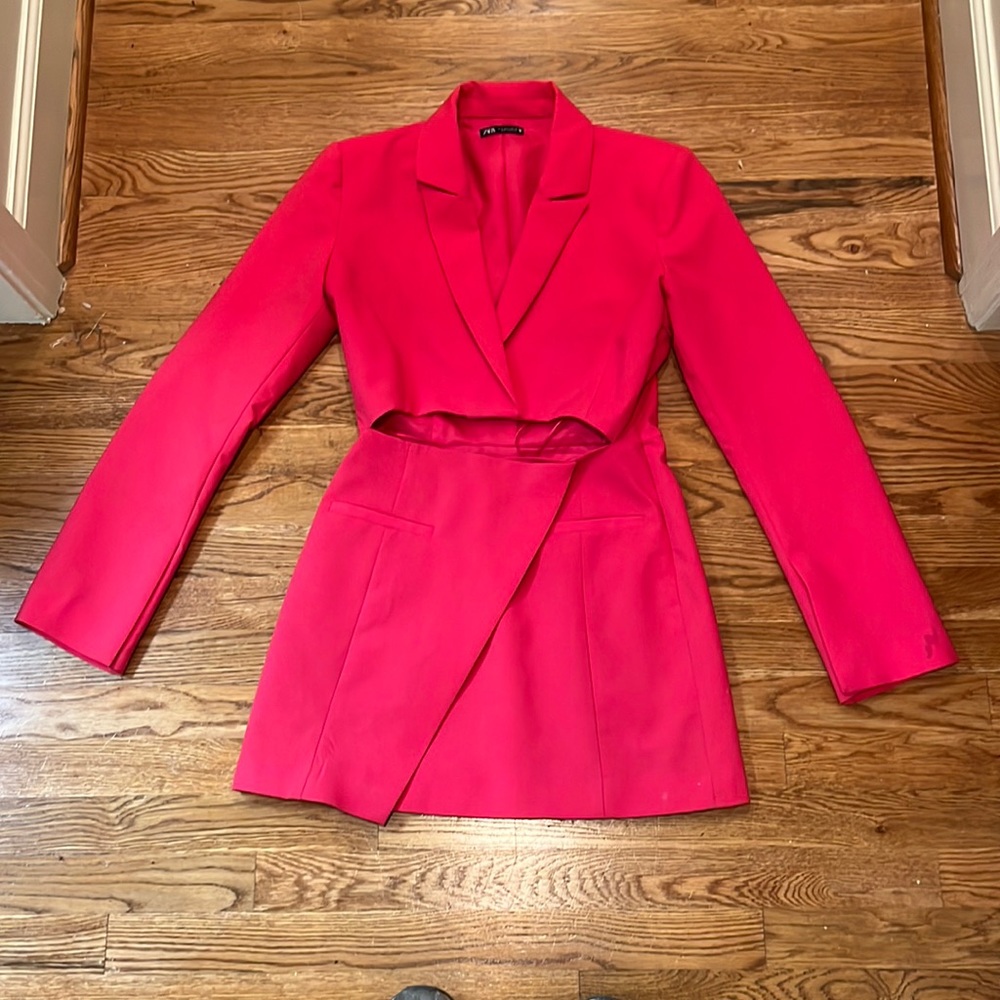 Hot Pink Cutout Blazer Dress